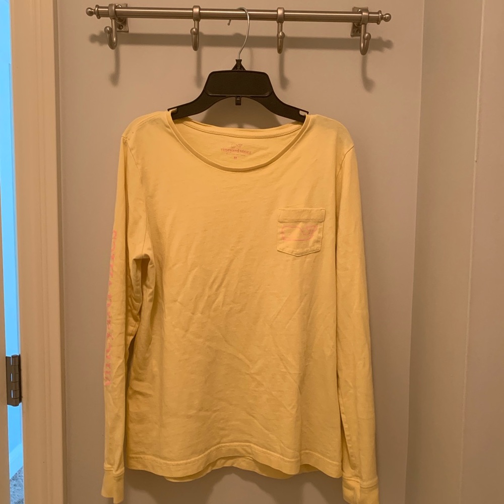 long sleeve vintage whale graphic pocket shirt
